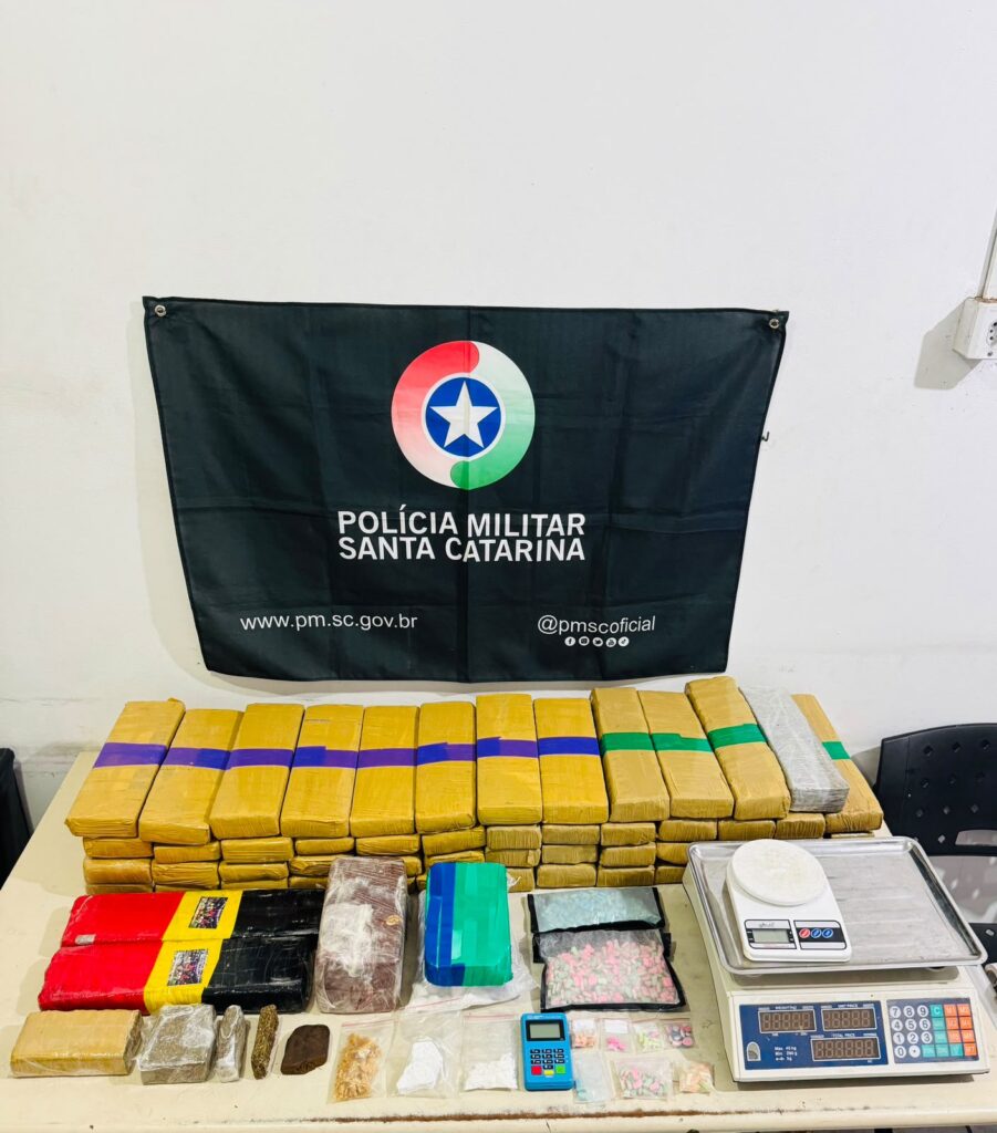 Polícia apreende mais de 46 quilos de drogas e prende suspeito de tráfico em SC