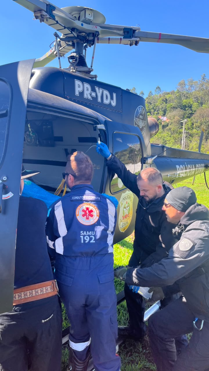 Vítima de queda de cavalo é socorrida por equipe aeromédica em Quilombo