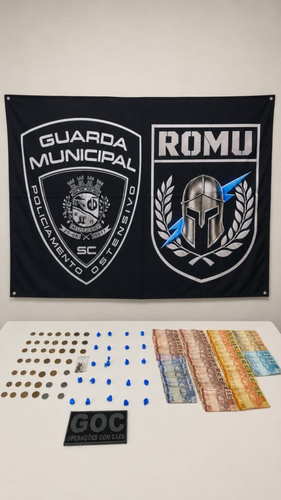Mulher é presa por tráfico de drogas após ação da Guarda Municipal em Chapecó