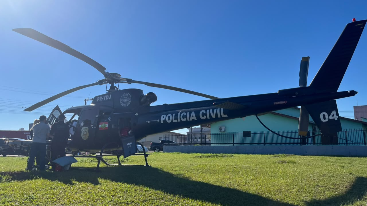 Paciente com suspeita de AVC é transferido de helicóptero de Abelardo Luz para Chapecó