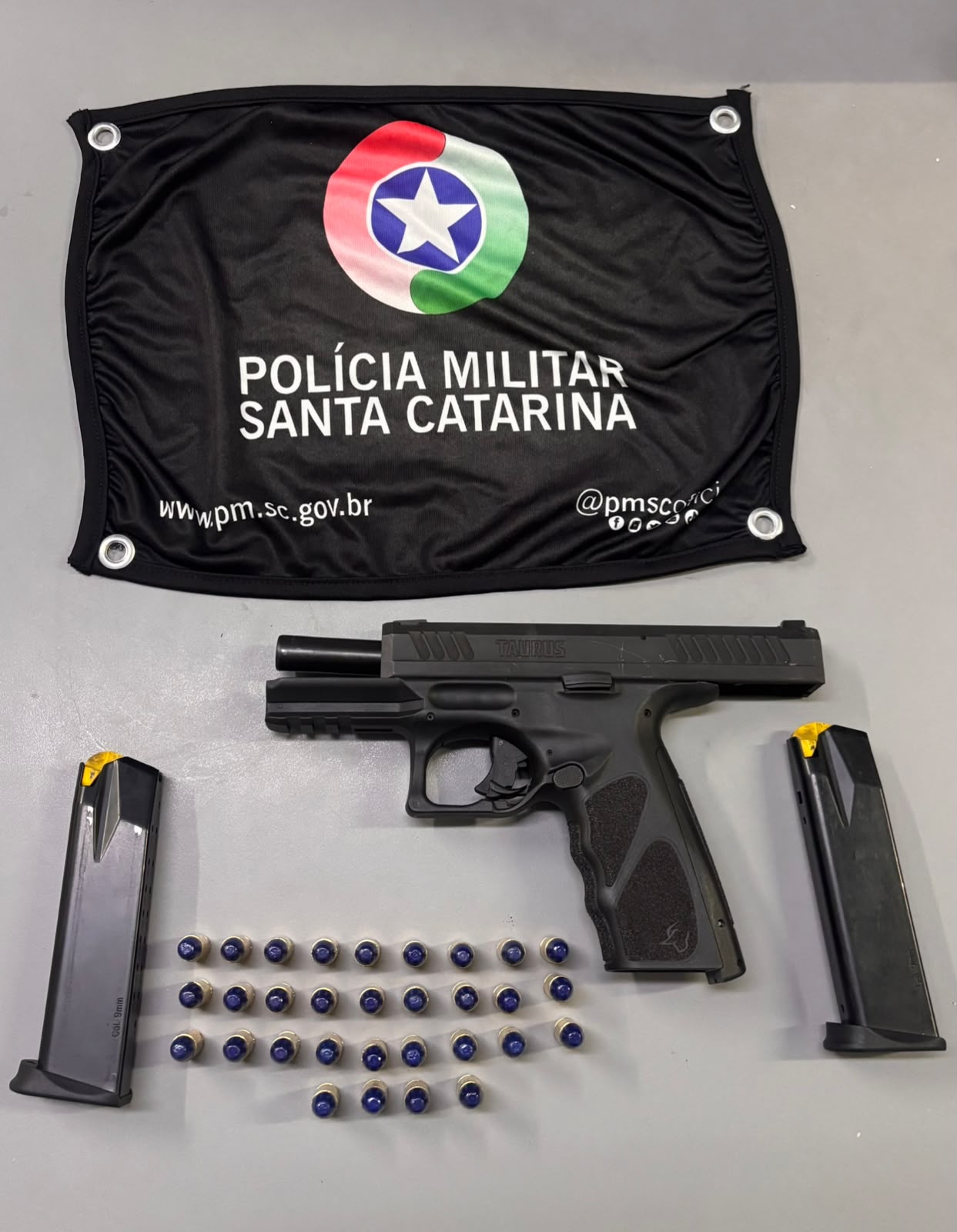 Homem é preso com pistola 9 mm e munições em São Lourenço do Oeste