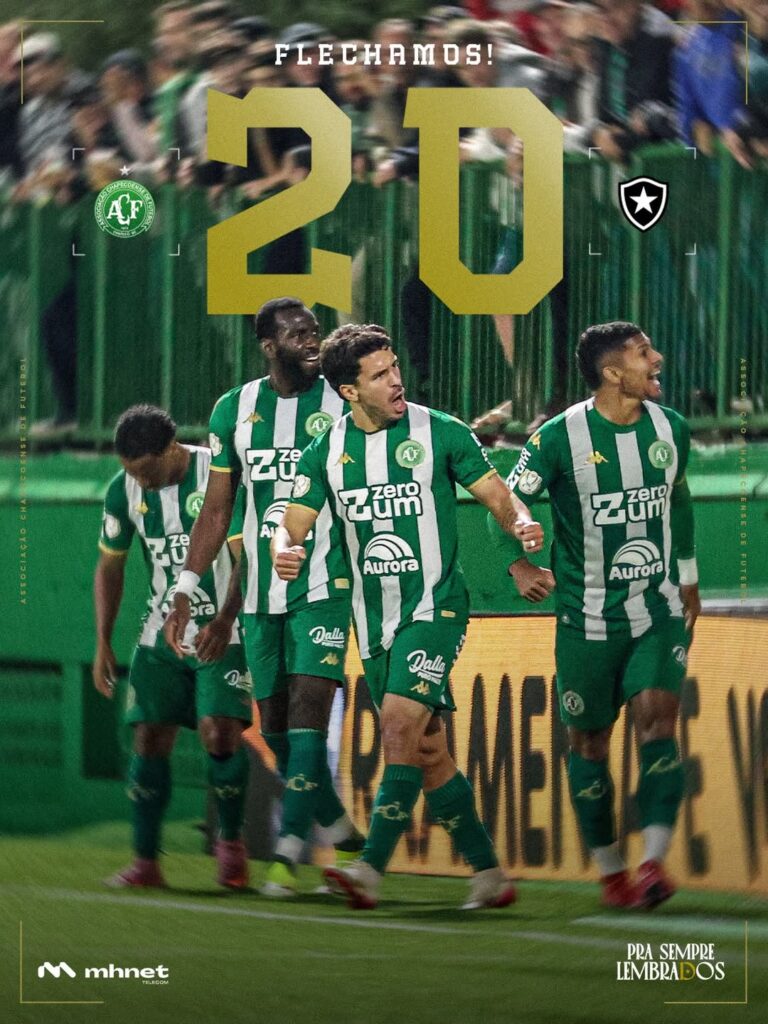 Chapecoense vence o Botafogo, reverte desvantagem e avança às oitavas da Copa do Brasil