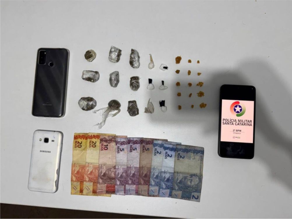 Casal é preso por tráfico de drogas durante ação da PM em Chapecó