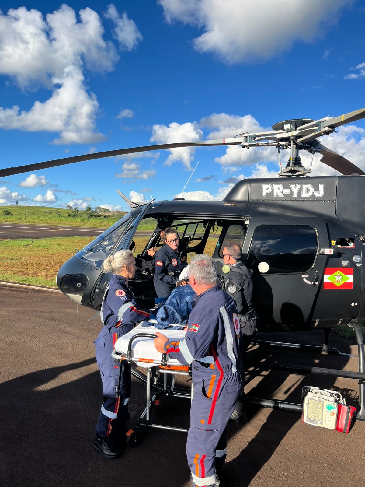 Aeronave do SAER realiza transferência aeromédica de paciente com infarto no Oeste de SC