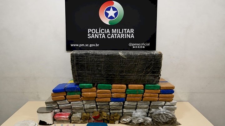Após pedido de socorro, PM apreende mais de 90 kg de drogas e prende homem em Joinville